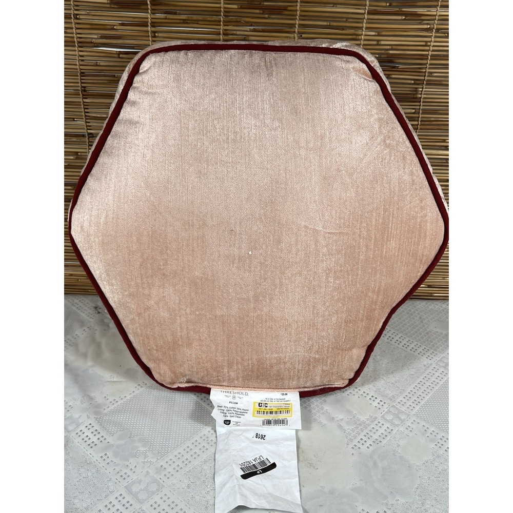 Threshold x Studio McGee Velvet Coral hexagon Shaped Throw Pillow 16x3in